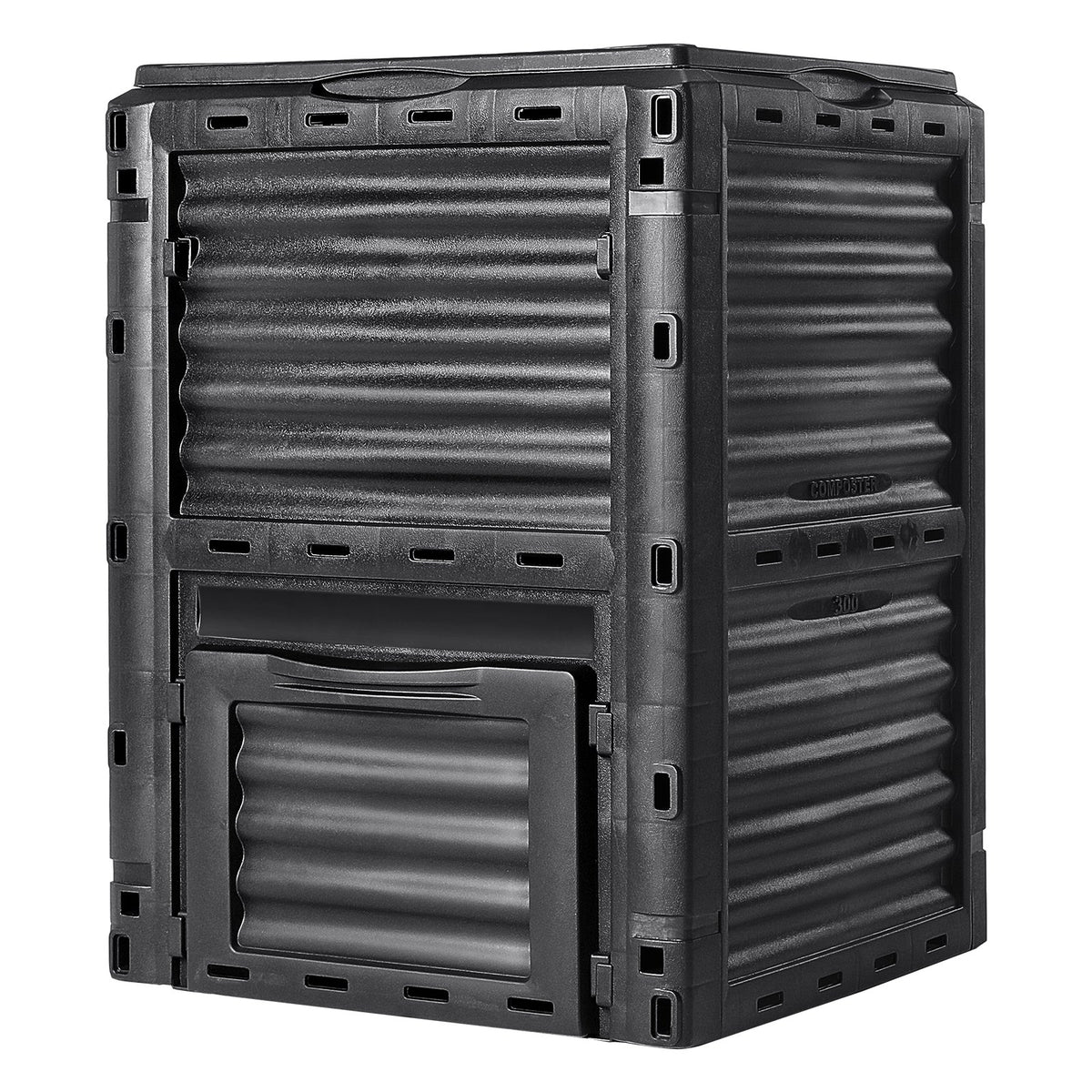 VEVOR Garden Composting Bin 80 L, BPA Free, Large Capacity with Top Lid and Bottom Doors, Lightweight and Quickly Produces Fertile Soil