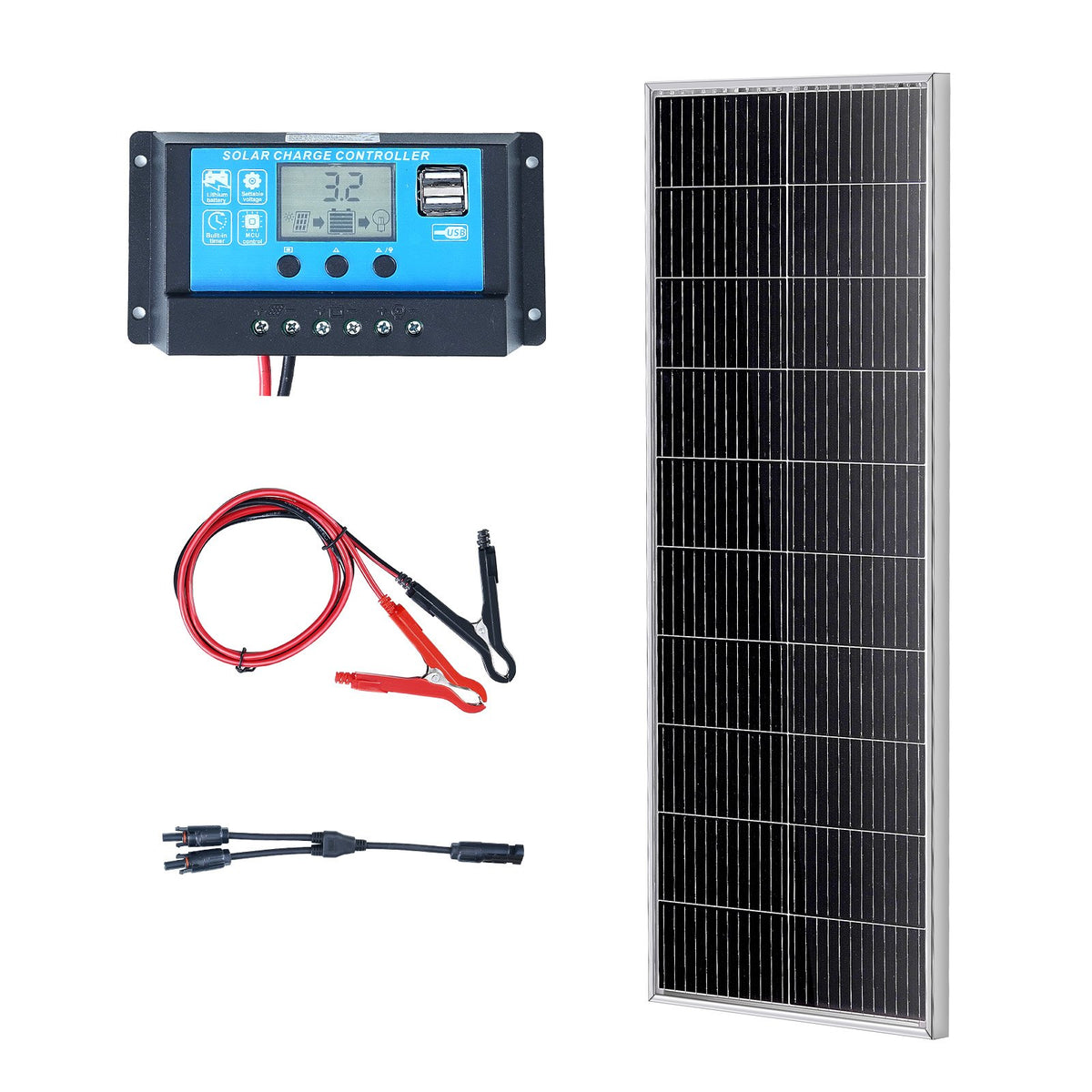 VEVOR Solar Panel Kit 100W — with Controller