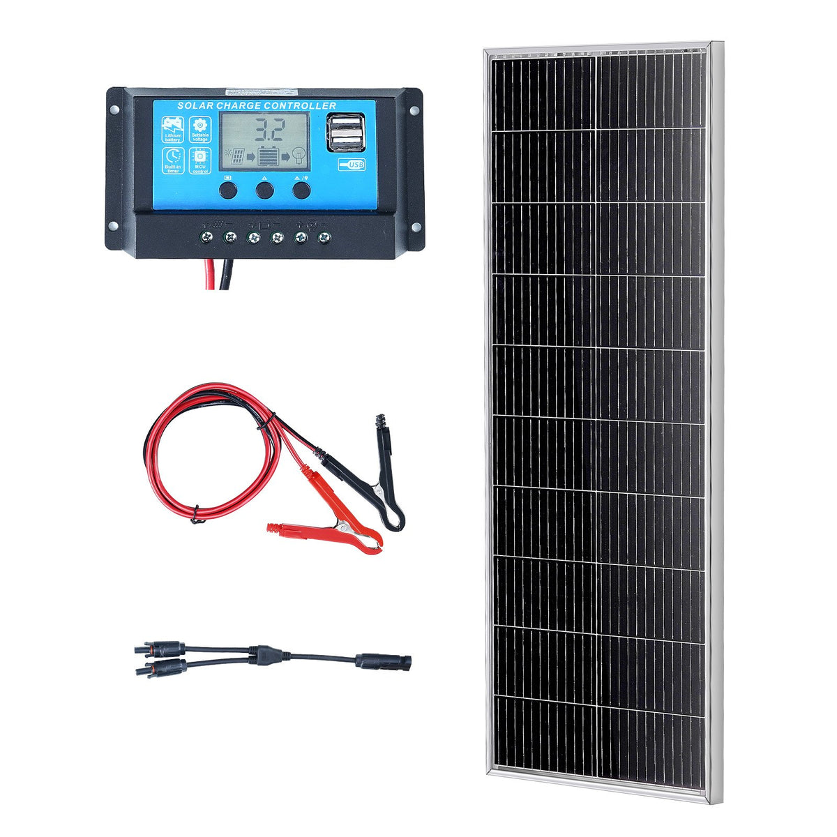 VEVOR Solar Panel Kit 100W — with Controller