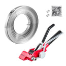 VEVOR tērauda lentes saiņošanas komplekts ar manuālo noslēgšanas instrumentu, 30,5 m saiņošanas lente un 100 metāla skavām, izturīgs palešu un kravu iepakošanas komplekts noliktavām, transportēšanai un rūpnieciskai saiņošanai