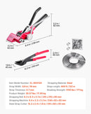 VEVOR tērauda lentes spriegošanas komplekts ar 122 m lentu un 400 metāla sprādzēm, manuāls palešu iepakošanas un saiņošanas komplekts noliktavai, transportam un rūpnieciskai stiprināšanai