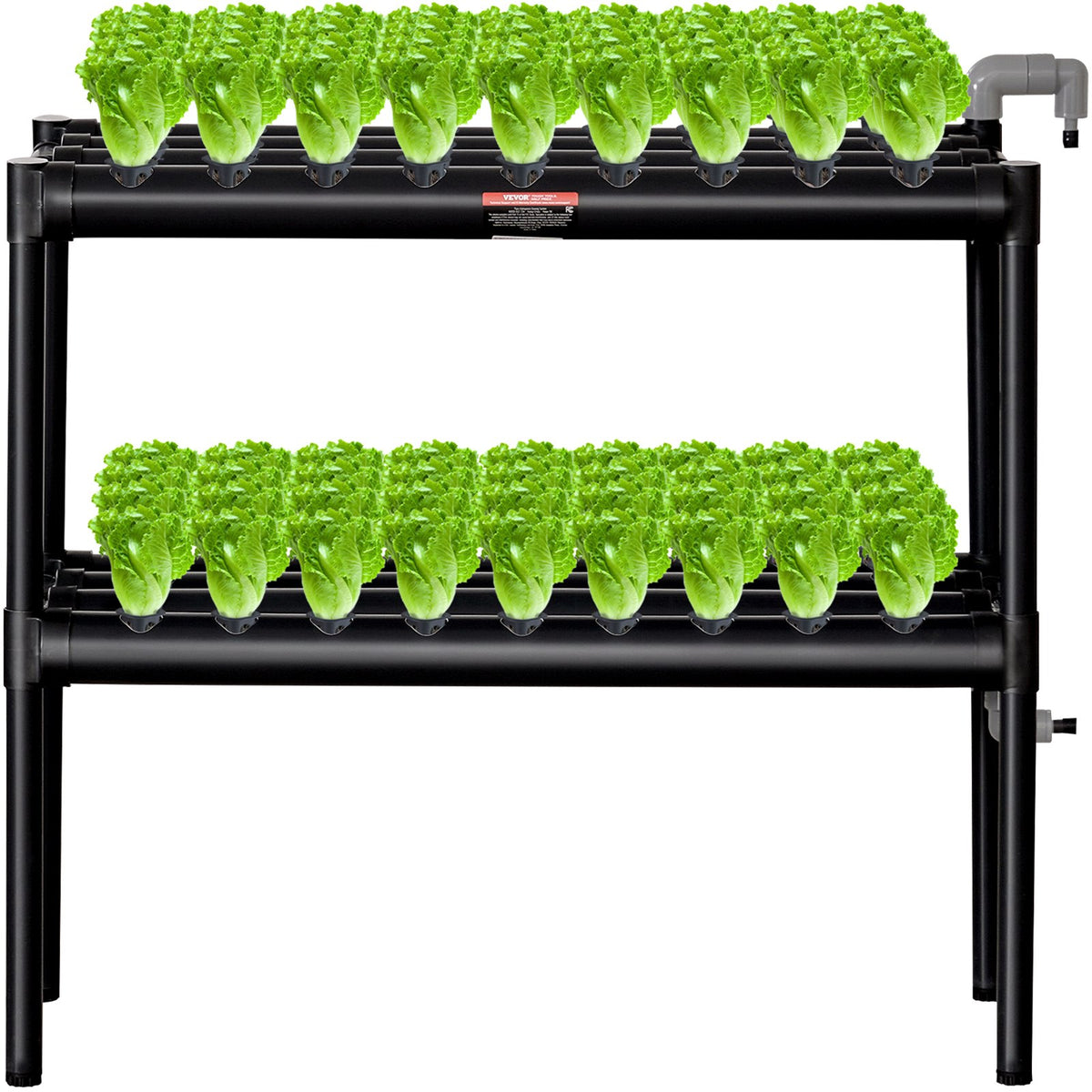VEVOR Hydroponic Growing System 72 Planting Sites 2-Tier Hydroponic Growing Kit with PVC Pipes