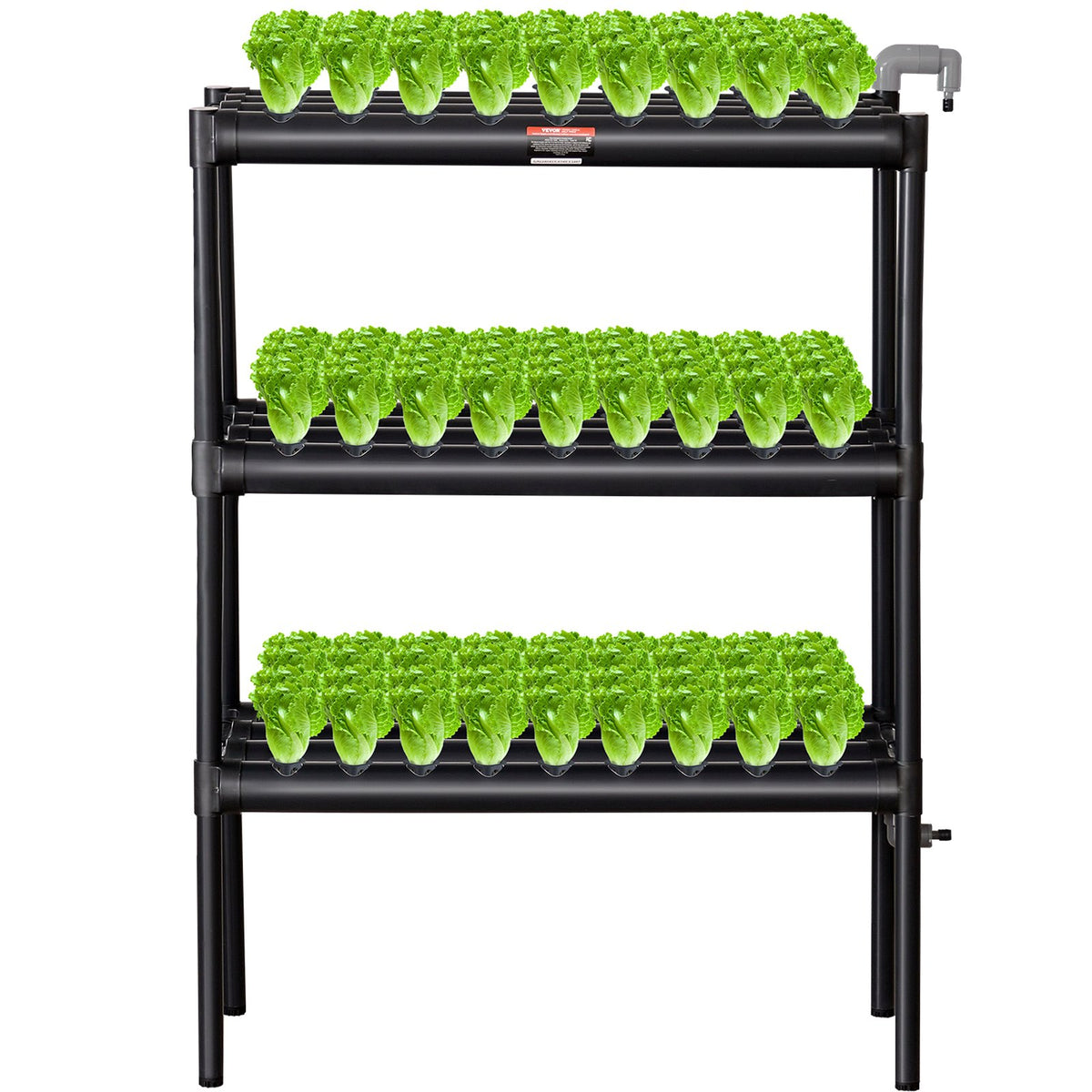 VEVOR Hydroponic Growing System, 108 Planting Sites, 3-Tier, with PVC Pipes