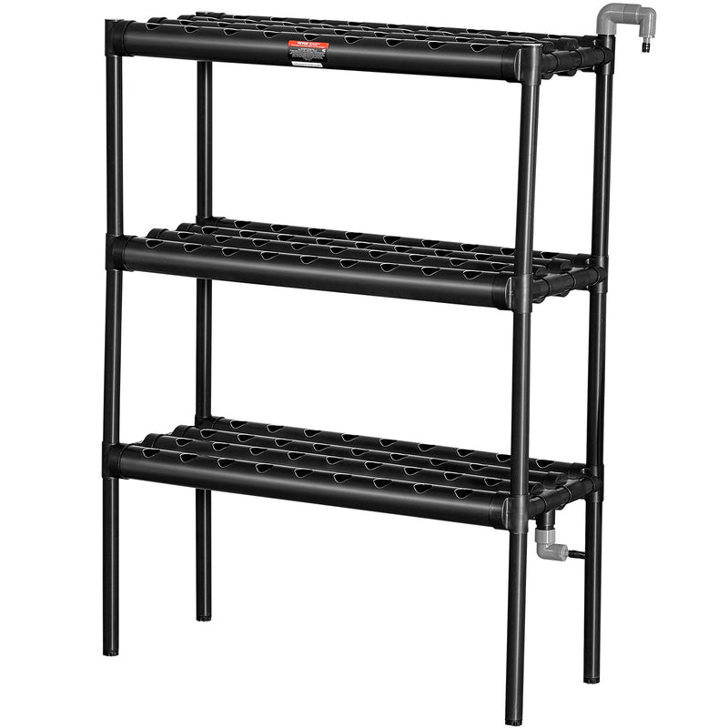 VEVOR hidroponiskās audzēšanas sistēma, 108 stādīšanas vietas, 3-līmeņu, ar PVC caurulēm