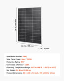 VEVOR 2 gab. 100 W bifaciālie saules paneļi, 23 % augstas efektivitātes N tipa monokristāliskais PV modulis ar MC4 izvadi un alumīnija rāmi, IP67 ūdensizturīgs saules panelis automašīnām, laivām, kemperiem, plakaniem jumtiem un autonomām sistēmām