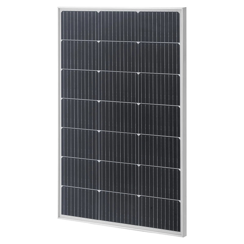 VEVOR 2 gab. 100 W monokristāliskie saules paneļi, 23 % augstas efektivitātes PV moduļi ar stabilu MC4 pieslēgumu, alumīnija rāmi un IP65 aizsardzību, piemēroti auto, laivām, kemperiem un autonomām jumta sistēmām
