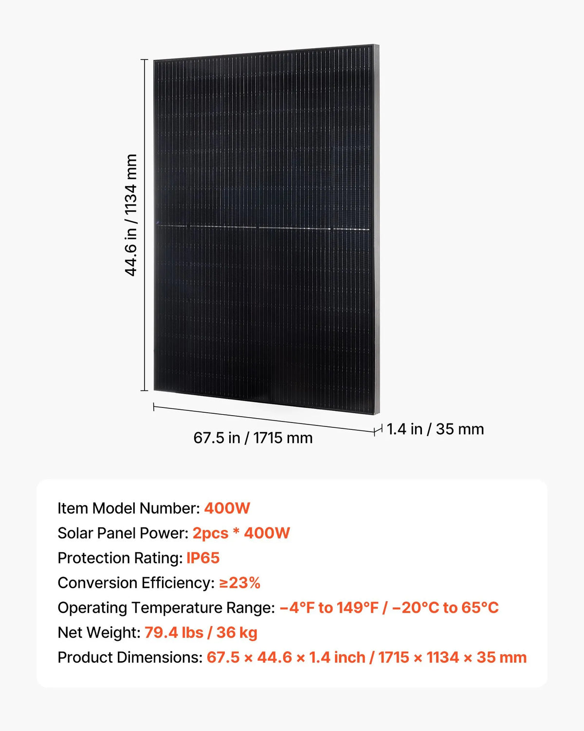 VEVOR Saules paneļi 400W (2gab.) — MC4, alumīnija rāmis