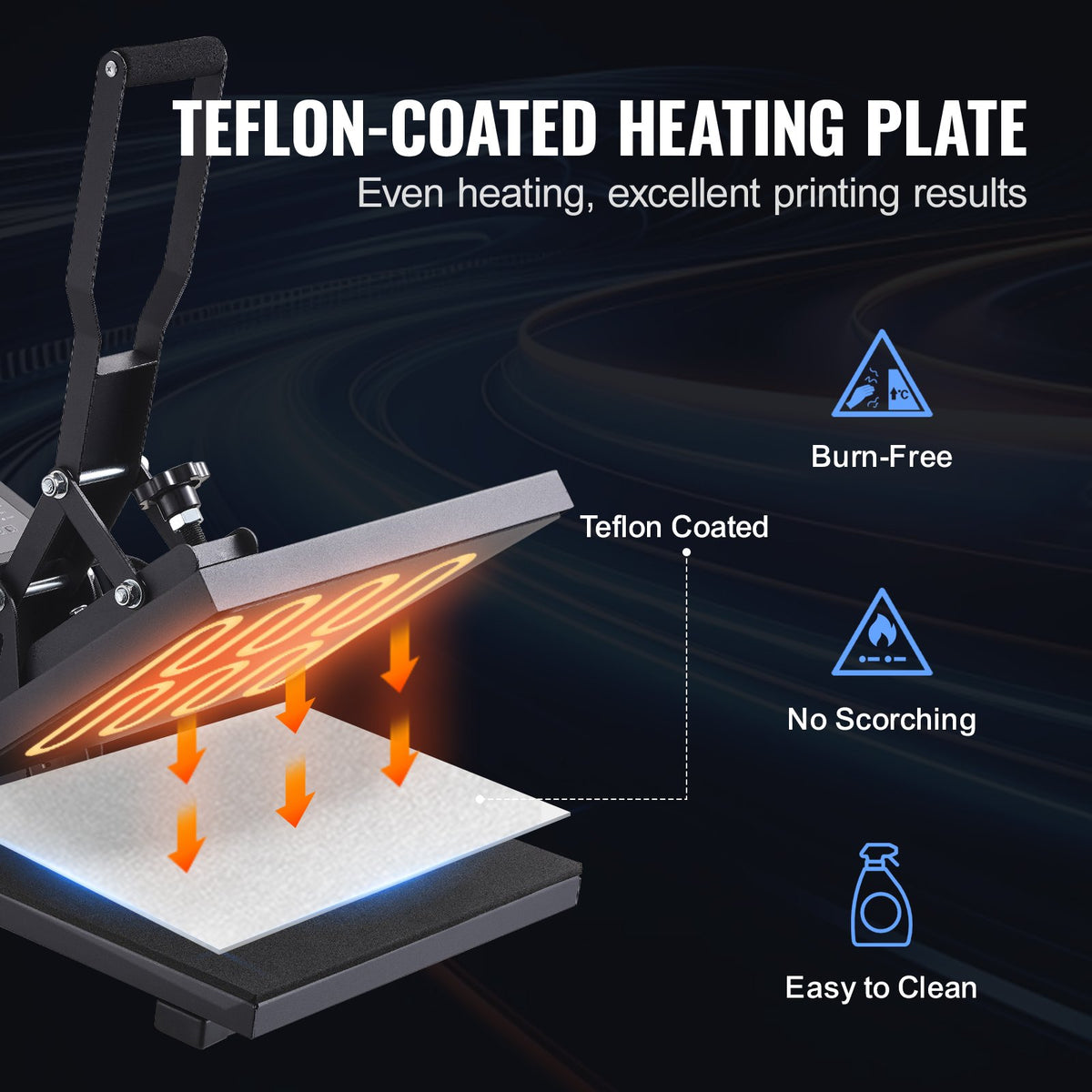 VEVOR Heat Press 38 × 38 cm for Sublimation and T-Shirt Printing