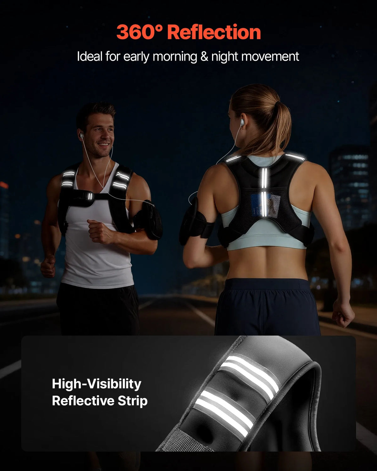 VEVOR Weight Vest 4.7 kg with Reflective Straps and Adjustable Buckles