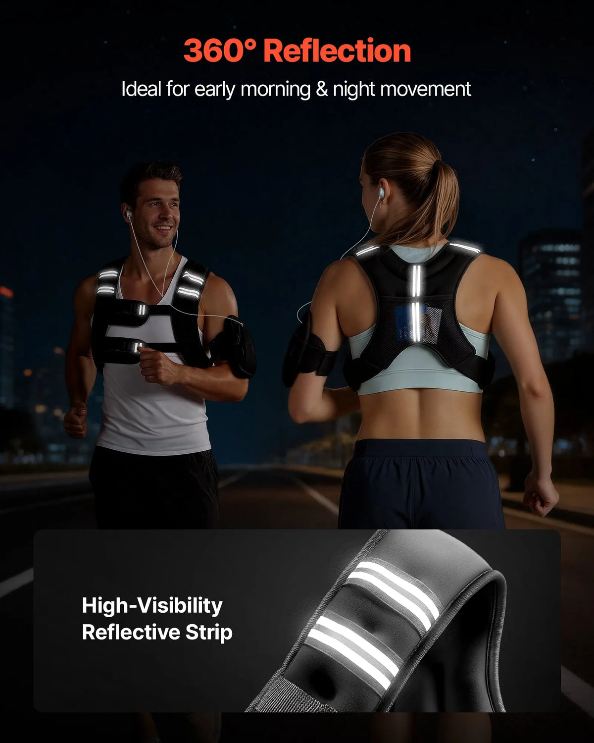 VEVOR Weight Vest 11.5 kg with Reflective Straps and Adjustable Buckles