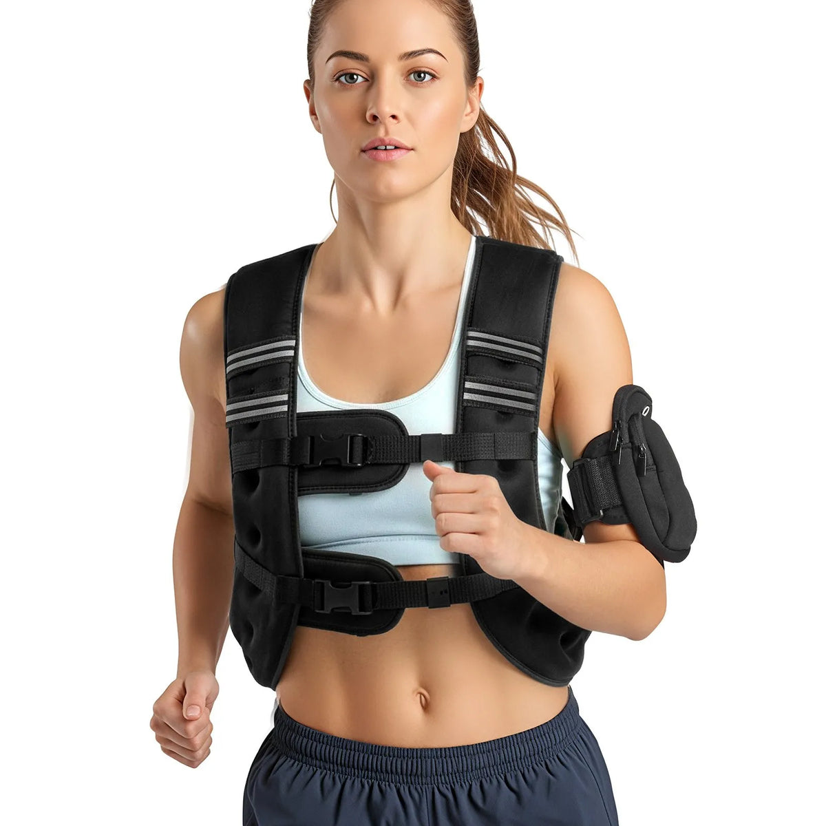 VEVOR Weight Vest 11.5 kg with Reflective Straps and Adjustable Buckles