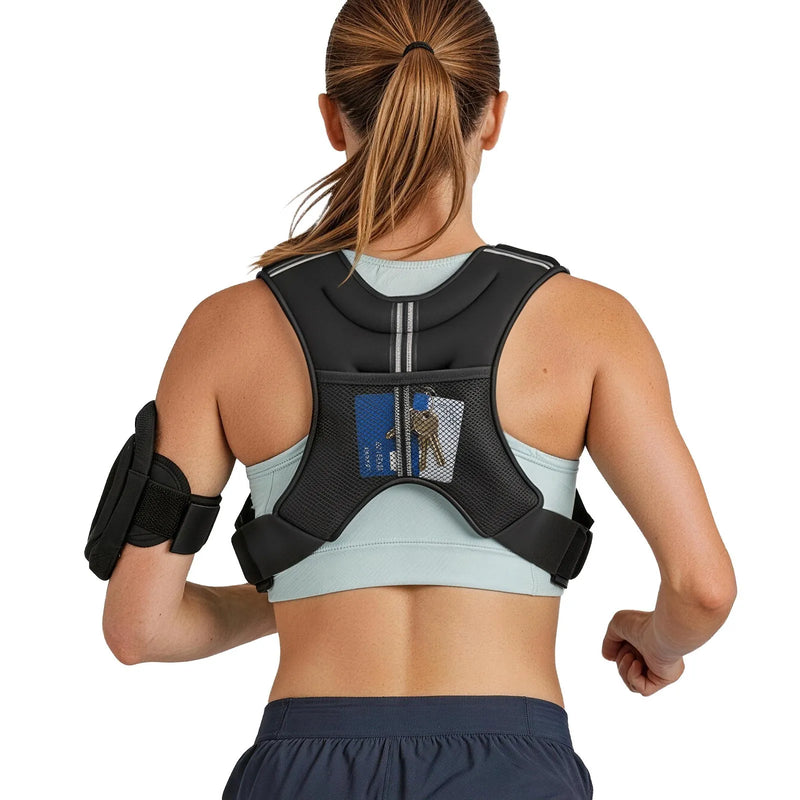 VEVOR svaru veste 2,8 kg, regulējama treniņu veste vīriešiem un sievietēm ar atstarojošām joslām, skriešanai, fitnesam, spēka treniņiem un svara samazināšanai