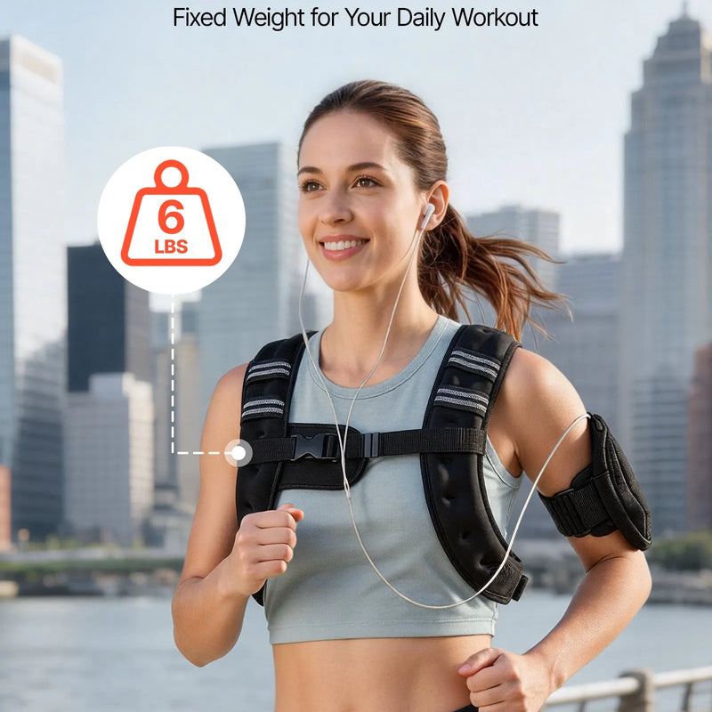 VEVOR svaru veste 2,8 kg, regulējama treniņu veste vīriešiem un sievietēm ar atstarojošām joslām, skriešanai, fitnesam, spēka treniņiem un svara samazināšanai