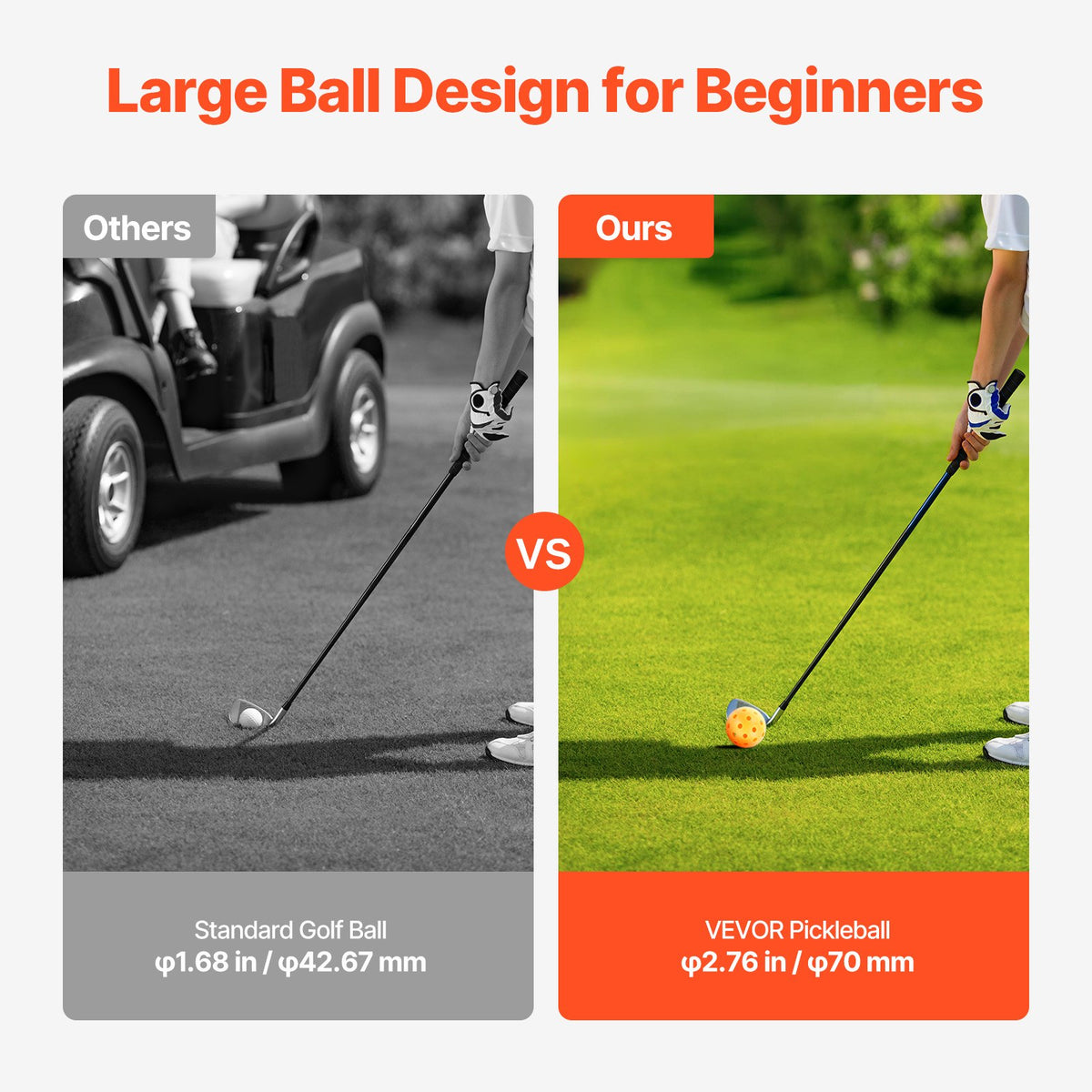 VEVOR Portable Golf Bag with 3 Tubes for Kids and Adults