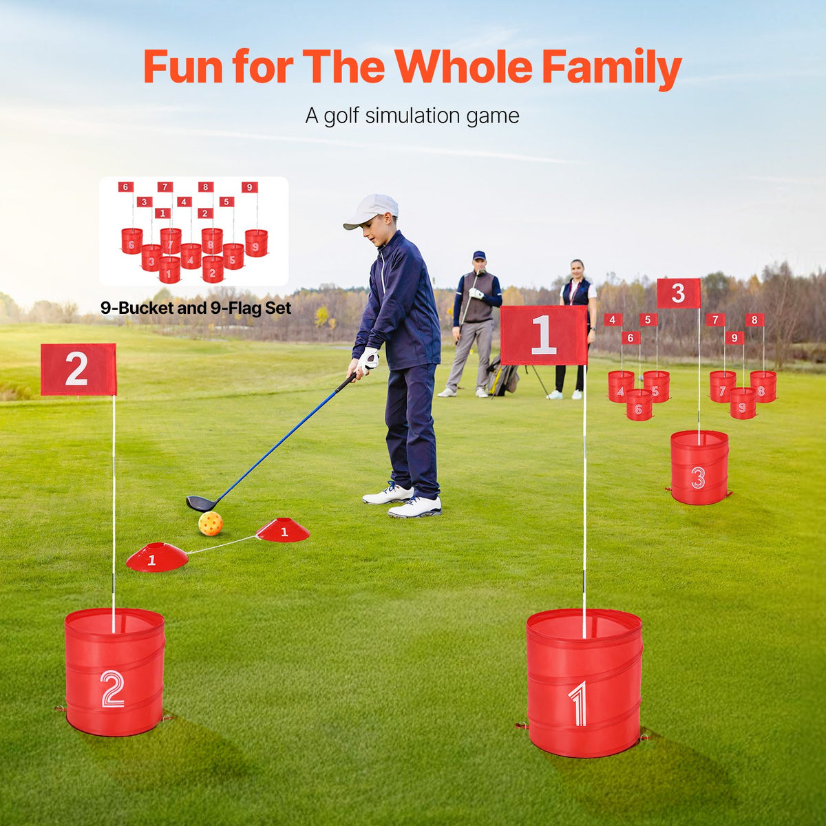VEVOR Garden Golf Game with 9 Holes, Portable Golf Basket