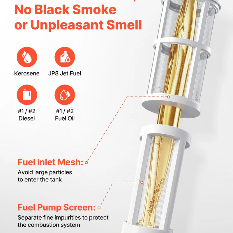 50 kW gaisa dīzeļdegvielas/petrolejas sildītājs ar riteņiem un regulējamu temperatūru, pārnēsājams turbīnas tipa sildītājs darbnīcām, noliktavām, būvlaukumiem un āra apsildei, melns
