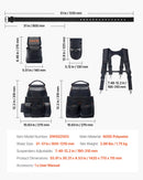 VEVOR instrumentu josta ar 19 kabatām un lencēm, pastiprināta regulējama darba josta ar noņemamu plecu stiprinājumu elektriķiem, galdniekiem un būvniecībai, vidukļa apkārtmērs 80–131 cm