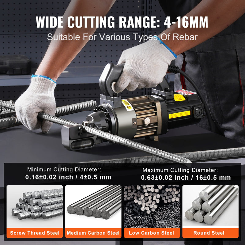 VEVOR 1000W elektriskais hidrauliskais armatūras griezējs - griešana līdz 4-16 mm