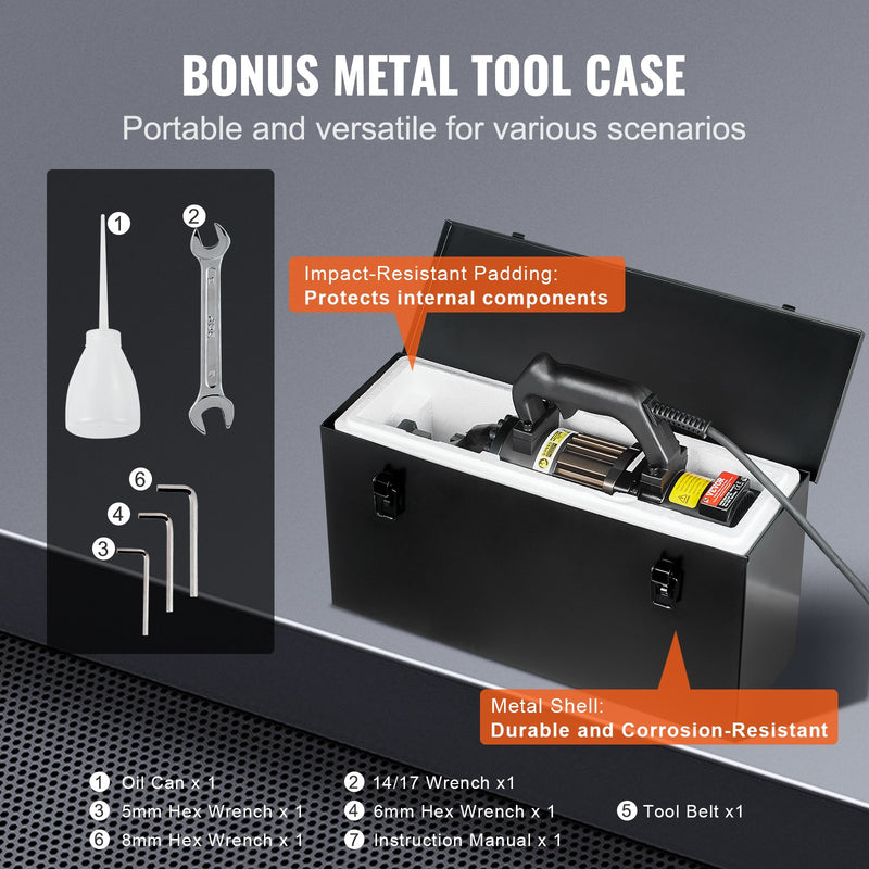 VEVOR 1000W elektriskais hidrauliskais armatūras griezējs - griešana līdz 4-20 mm (