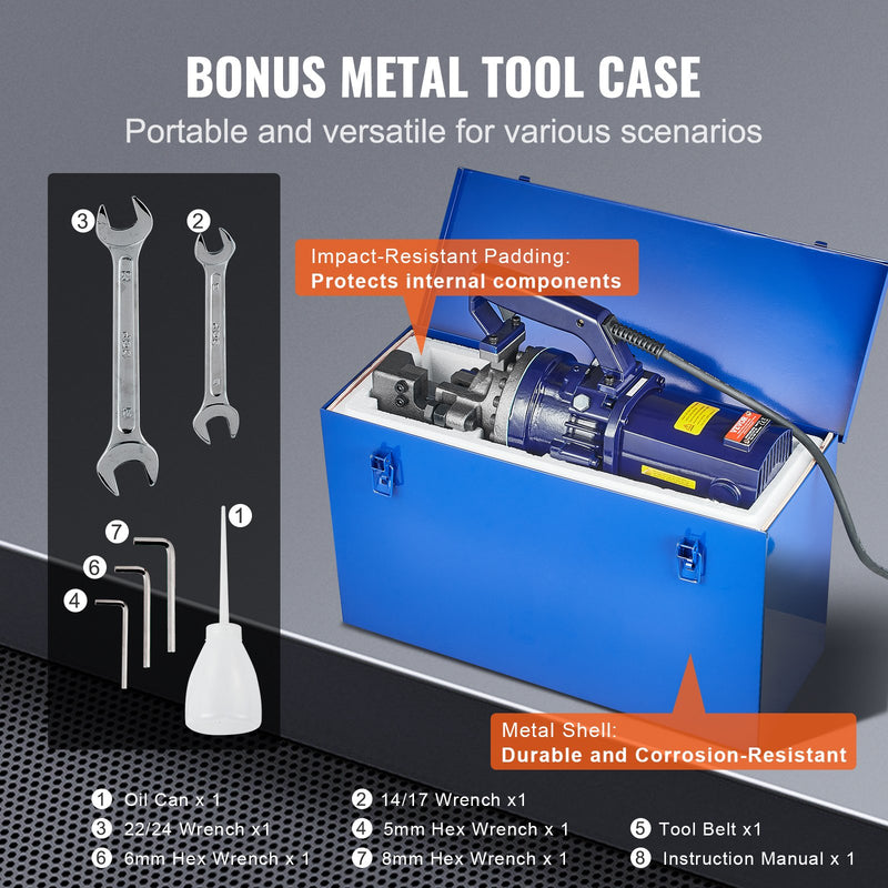 VEVOR 1700W elektriskais hidrauliskais armatūras griezējs - griešana līdz 5-25 mmi (
