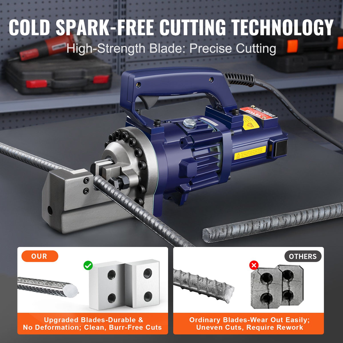 VEVOR 1000W Electric Hydraulic Rebar Cutter up to 4-20 mm (
