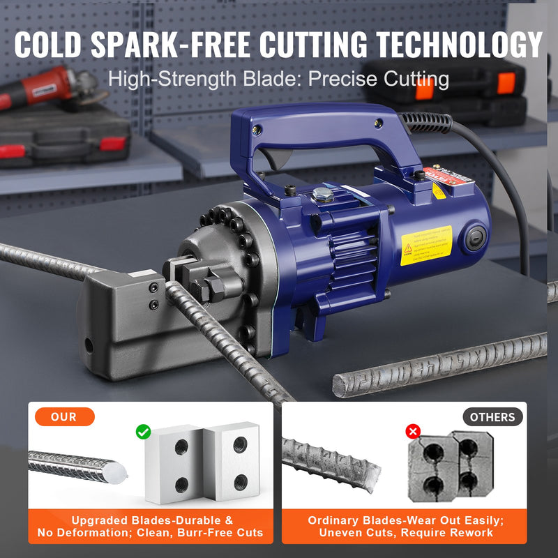 VEVOR 1350W elektriskais hidrauliskais armatūras griezējs - griešana līdz 4-22 mmi (