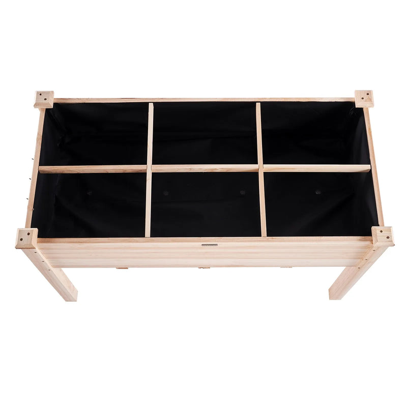 Koka paaugstinātā dārza dobe stādīšanas kaste 120 × 58 × 76 cm ziediem, dārzeņiem un garšaugiem
