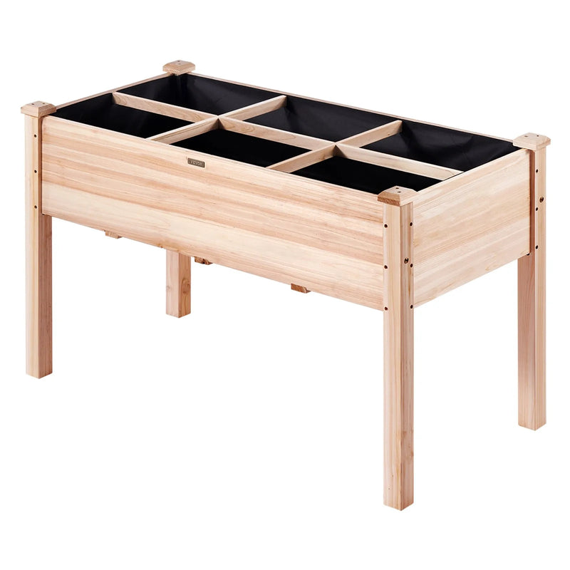 Koka paaugstinātā dārza dobe stādīšanas kaste 120 × 58 × 76 cm ziediem, dārzeņiem un garšaugiem