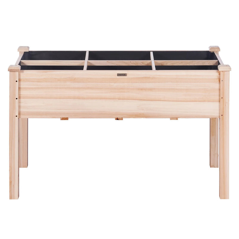Koka paaugstinātā dārza dobe stādīšanas kaste 120 × 58 × 76 cm ziediem, dārzeņiem un garšaugiem