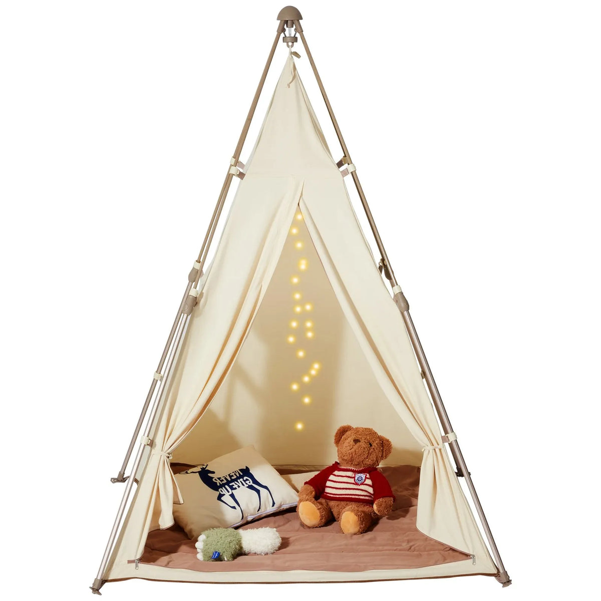 VEVOR Children's Play Tent Tipi 1-5 Years with Mat and Bag, Beige