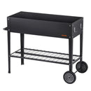 Paaugstinātā dārza dobe, 108 × 50 × 80 см cinkota metāla stādīšanas kaste ar kājām, piemērota ziedu, dārzeņu un garšaugu audzēšanai pagalmā, dārzā, terasē vai balkonā, melna