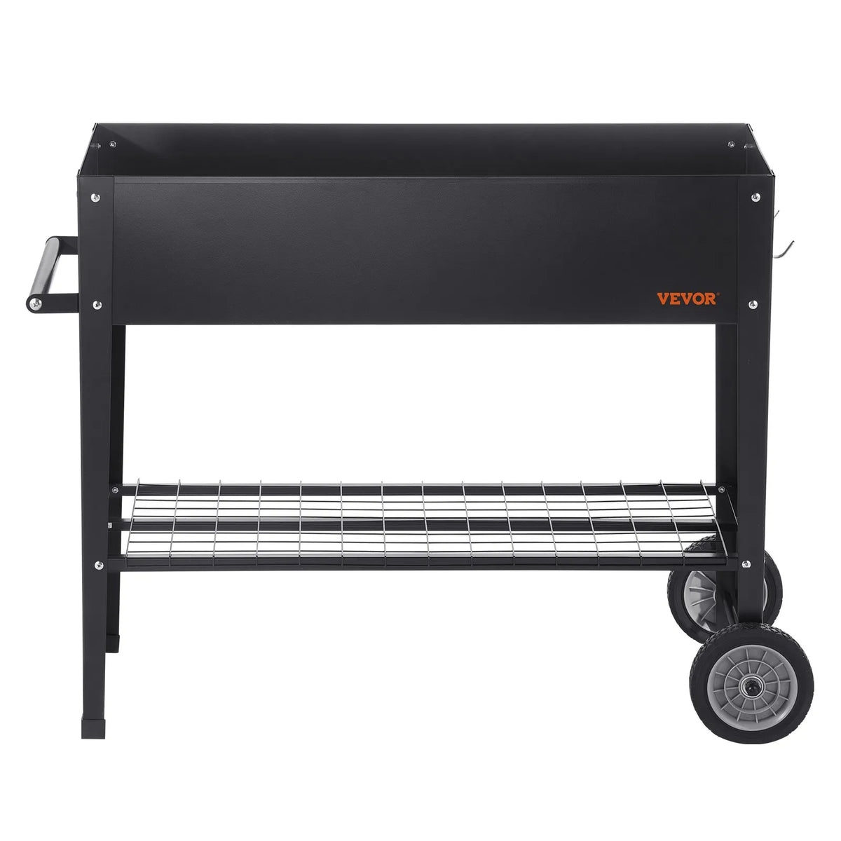 Paaugstinātā dārza dobe, 108 × 50 × 80 cm cinkota metāla stādīšanas kaste ar kājām, piemērota ziedu, dārzeņu un garšaugu audzēšanai pagalmā, dārzā, terasē vai balkonā, melna