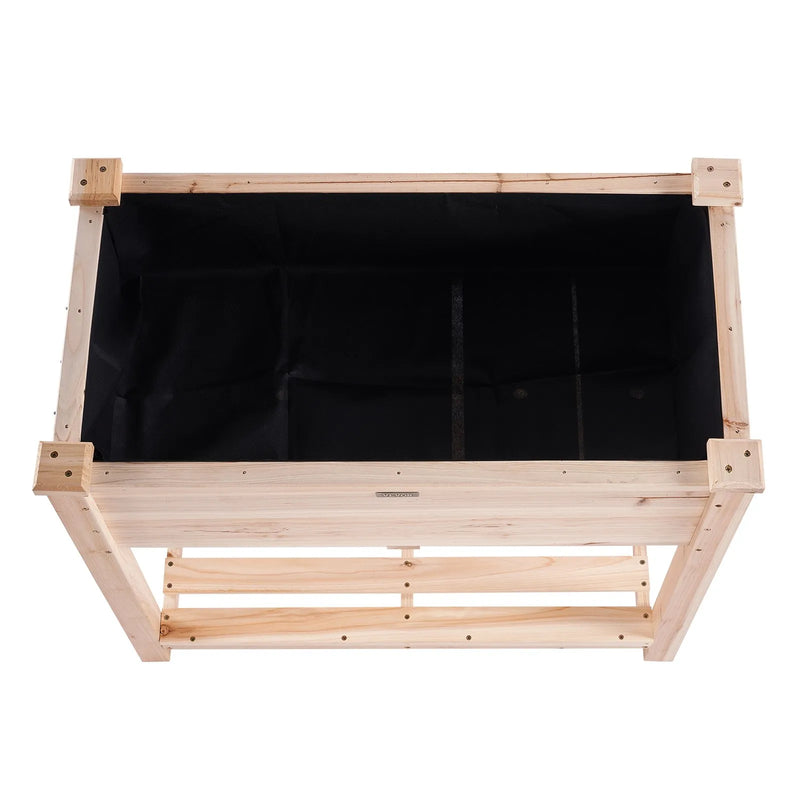 Koka paaugstinātā dārza dobe 86 × 46 × 76 cm ziediem, dārzeņiem un garšaugiem