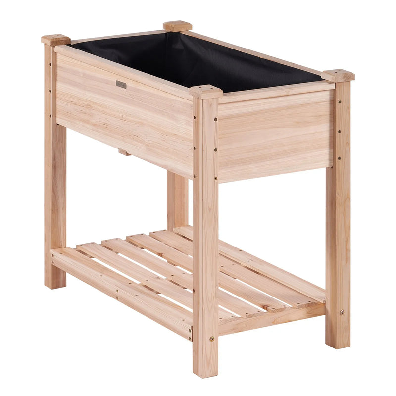 Koka paaugstinātā dārza dobe 86 × 46 × 76 cm ziediem, dārzeņiem un garšaugiem