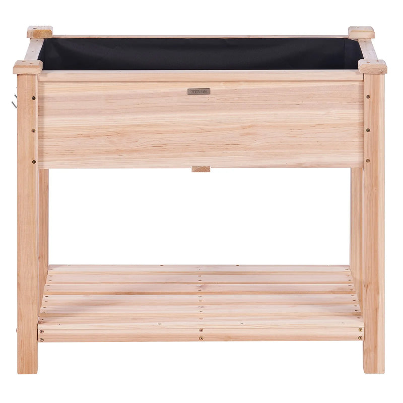 Koka paaugstinātā dārza dobe 86 × 46 × 76 cm ziediem, dārzeņiem un garšaugiem