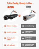 VEVOR metināšanas segas rullis 45,7 × 1,5 m, ar silikonu pārklāta stiklašķiedras metināšanas sega, karstumizturība līdz 982 °C, liesmu slāpējošs un ugunsdrošs izolācijas paklāja rullis