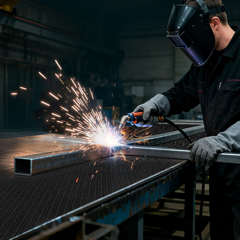 VEVOR metināšanas segas rullis 45,7 × 1,5 m, ar silikonu pārklāta stiklašķiedras metināšanas sega, karstumizturība līdz 982 °C, liesmu slāpējošs un ugunsdrošs izolācijas paklāja rullis