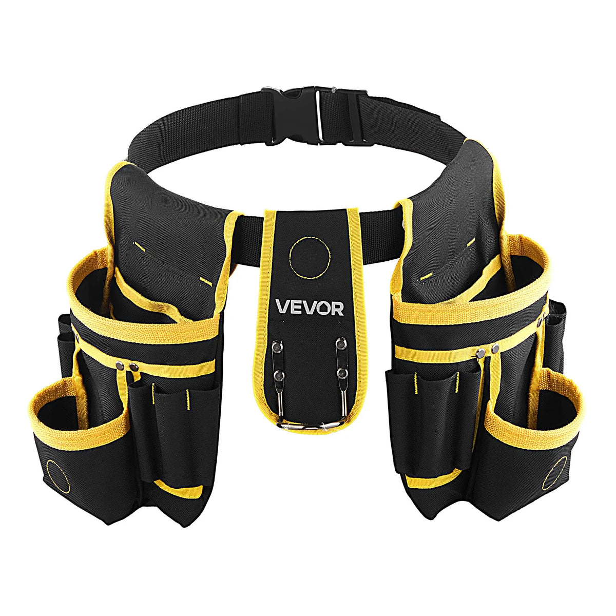 VEVOR Tool Belt with Magnetic Tool Bag, 28 Pockets, Reinforced Adjustable Work Belt with Detachable Bag for Electricians, Carpenters and Construction, Waist Adjustment 78.7–121.9 cm