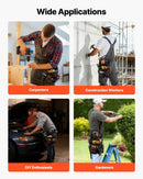 VEVOR instrumentu soma ar jostu, 14 kabatas, profesionāla instrumentu jostas soma vīriešiem, izturīga noņemama un regulējama darba soma elektriķiem, galdniekiem un būvniecībai, regulējams viduklis 83–127 cm