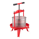 Manuāla augļu vīna spiede 9 litri, nerūsējošā tērauda korpuss, vertikāla, profesionālai vīna gatavošanai