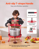 Manuāla augļu vīna spiede 9 litri, nerūsējošā tērauda korpuss, vertikāla, profesionālai vīna gatavošanai