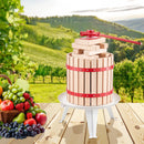 Manuāla augļu vīna spiede 12 litri, koka grozs, vīna ražošanai