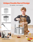 Manuāla augļu vīna spiede 5 litri, nerūsējošā tērauda korpuss, vertikāla, profesionālai vīna gatavošanai