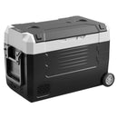VEVOR auto ledusskapis ar kompresoru 35 l, - 20 °C līdz 20 °C, DC 12/24 V un AC 100–240 V, ar lietotnes vadību, riteņiem un divām dzesēšanas zonām, piemērots RV, laivām, kempingam un makšķerēšanai - ZEMLETES.LV