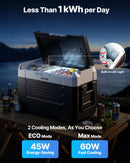 VEVOR auto ledusskapis ar kompresoru 35 l, - 20 °C līdz 20 °C, DC 12/24 V un AC 100–240 V, ar lietotnes vadību, riteņiem un divām dzesēšanas zonām, piemērots RV, laivām, kempingam un makšķerēšanai - ZEMLETES.LV
