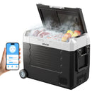 VEVOR auto ledusskapis 45 l ar kompresoru, DC 12/24 V un AC 100–240 V, temperatūra no - 20 °C līdz +20 °C, divu zonu dzesētājs ar lietotnes vadību un riteņiem, piemērots auto, RV, laivām, kempingam un makšķerēšanai - ZEMLETES.LV