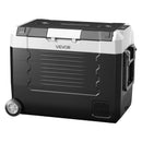 VEVOR auto ledusskapis 45 l ar kompresoru, DC 12/24 V un AC 100–240 V, temperatūra no - 20 °C līdz +20 °C, divu zonu dzesētājs ar lietotnes vadību un riteņiem, piemērots auto, RV, laivām, kempingam un makšķerēšanai - ZEMLETES.LV