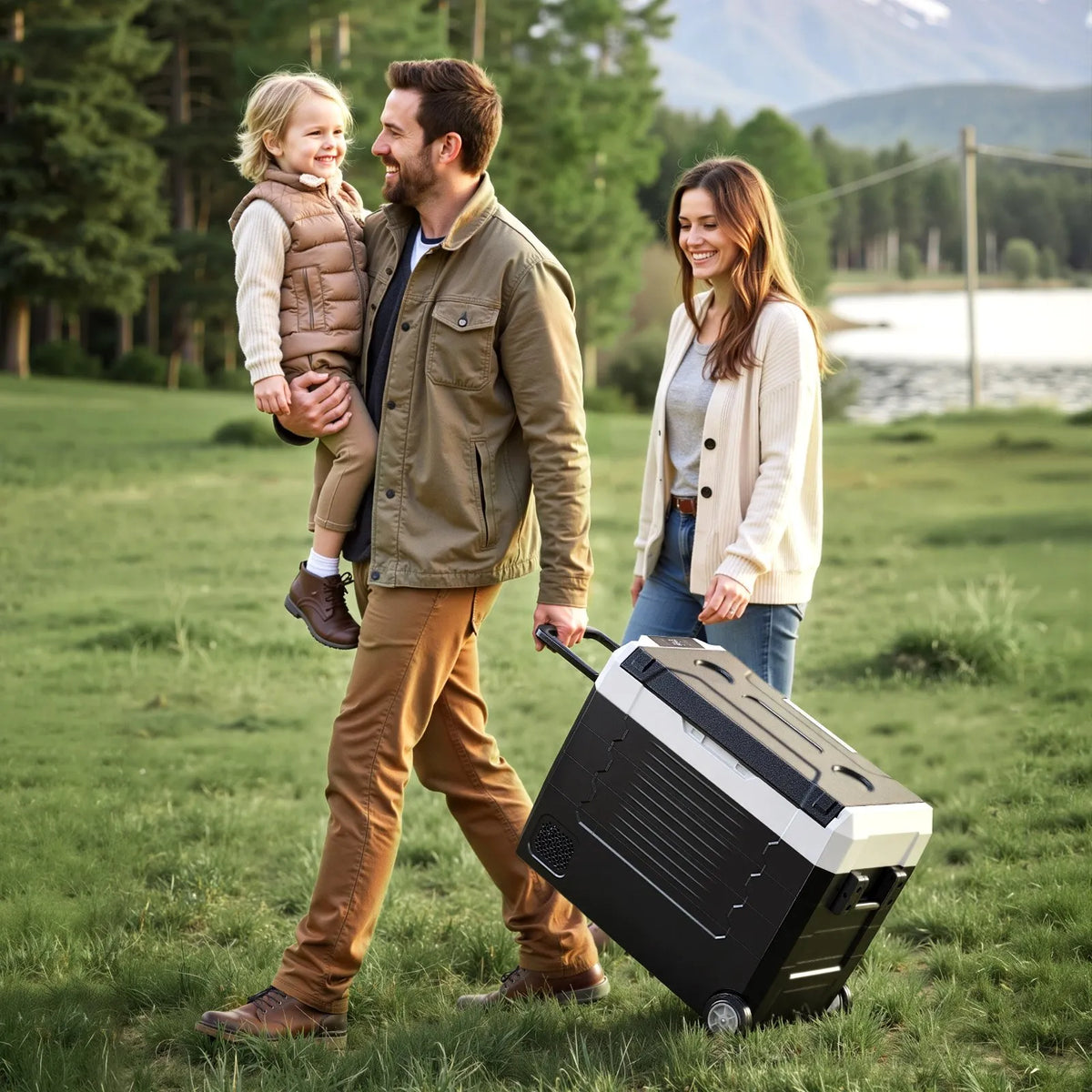 VEVOR auto ledusskapis 45 l ar kompresoru, DC 12/24 V un AC 100–240 V, temperatūra no - 20 °C līdz +20 °C, divu zonu dzesētājs ar lietotnes vadību un riteņiem, piemērots auto, RV, laivām, kempingam un makšķerēšanai - ZEMLETES.LV