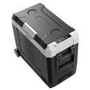 VEVOR auto ledusskapis 55 l ar kompresoru, DC 12/24 V un AC 100–240 V, temperatūra no - 20 °C līdz +20 °C, divu zonu dzesētājs ar lietotnes vadību un riteņiem, piemērots auto, RV, laivām, kempingam un makšķerēšanai - ZEMLETES.LV