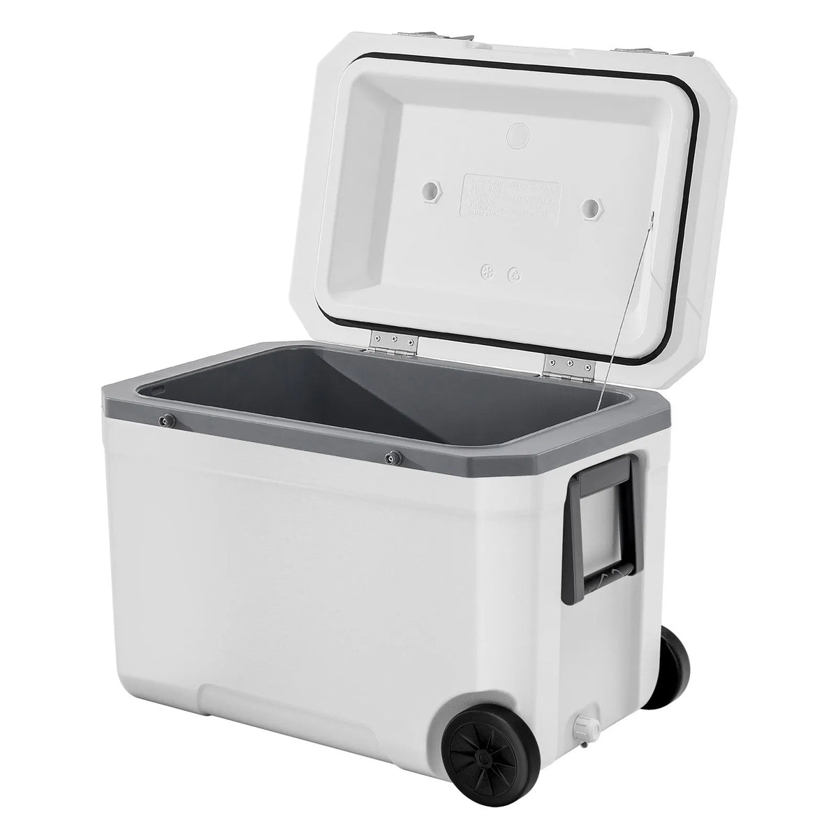 VEVOR 43 L Portable Cooler with Wheels, Thermally Insulated Ice Chest with Long Ice Retention, Durable Handles and Cup Holders, Lightweight Body, Ideal for Family Picnics and Long Trips